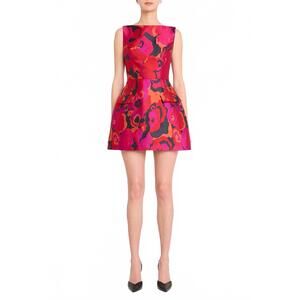 Amanda Uprichard Pink Red Floral Mini Dress